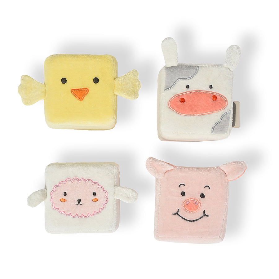 Farm Friends Animal Face Cubes Pack of 4 Soft Toys 1