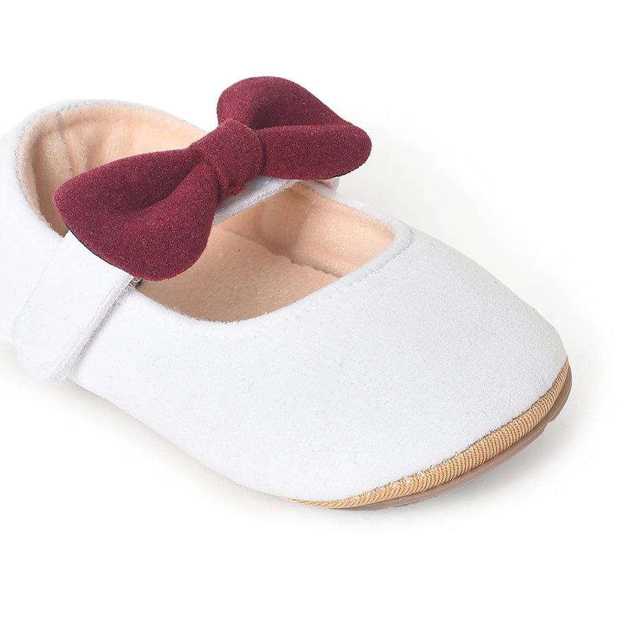 Bloom Daisy Rexine Ballerina White Shoes 3