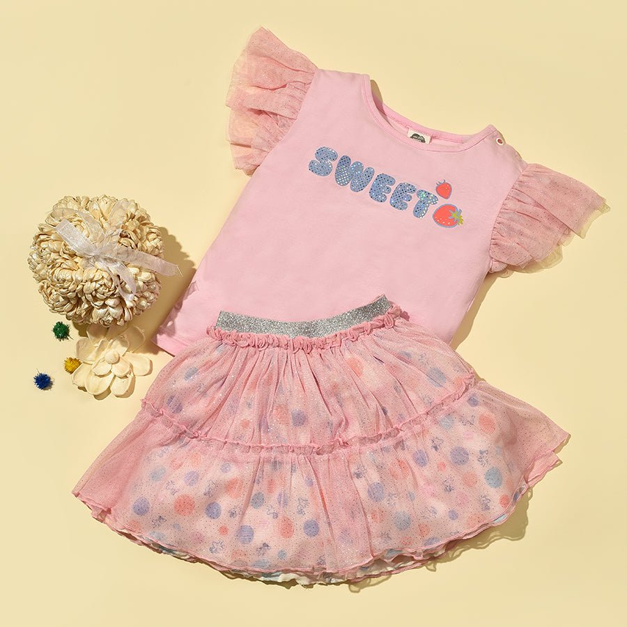 Bloom Pink Top & Skirt Co-Ord Set Dress 1