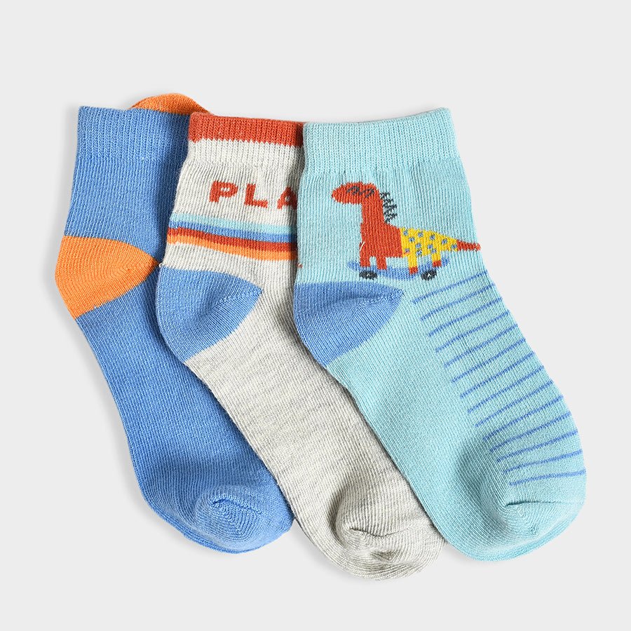 Dinomite Play Knitted Multicolor Socks Pack of 3 Socks 3