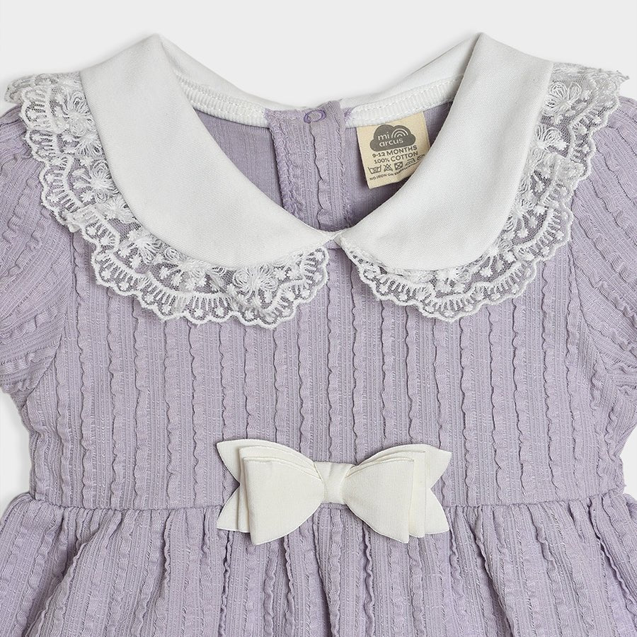 Luxe Bow details Dress with Headband Purple Dress 4