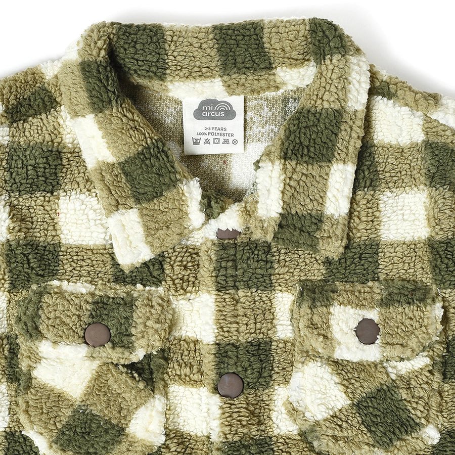 Misty Knitted Green Sherpa Shacket Jacket 2