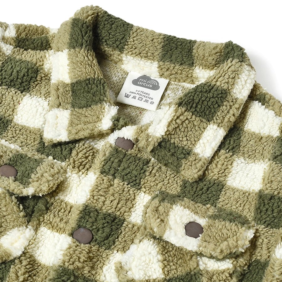Misty Knitted Green Sherpa Shacket Jacket 4