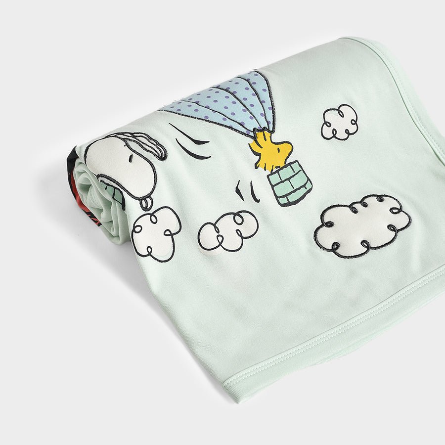 Peanuts™ Aqua Printed Coming Home Blanket Blanket 8
