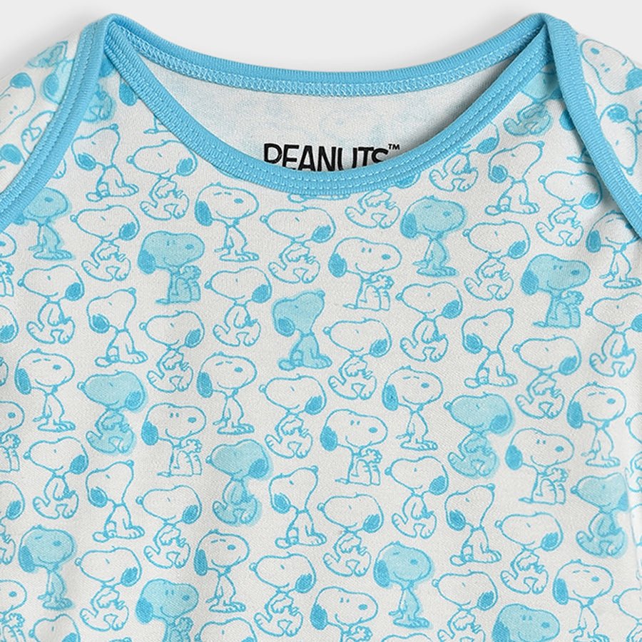 Peanuts™ Snoopy Printed Blue T-shirt & Dungaree Set Clothing Set 4