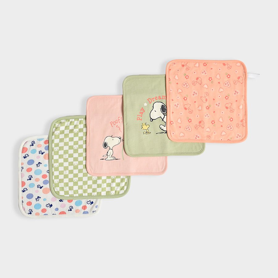 Mi Arcus Peanuts Printed Newborn Wash Cloth Cotton Premium Baby