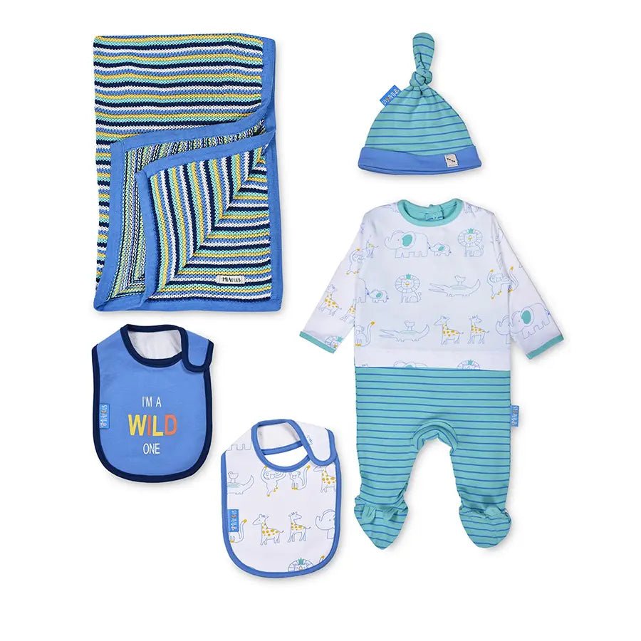 Baby Boy Pearl Knitted Gift Set- Safari Gift Set 1