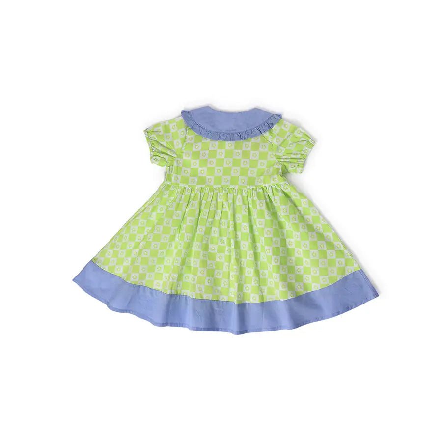 Baby Girl Front Open Frock With Ruffles Dress 2