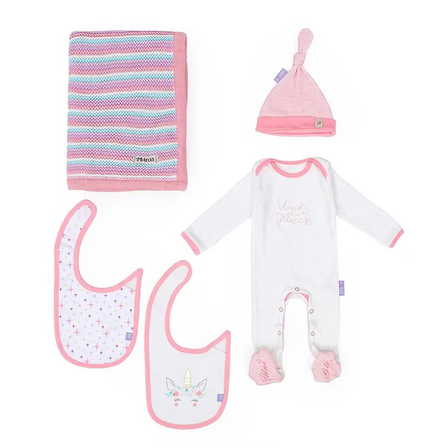 Baby Girl Pearl Knitted Gift Set- Unicorn Gift Set 1