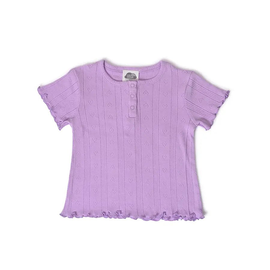 Baby Girl Slumber Set (Top & Legging Set)- Purple Clothing Set 2