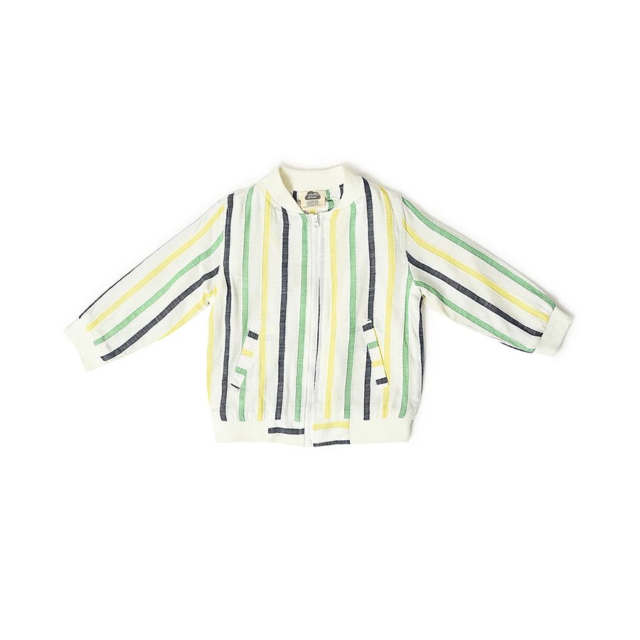 Boys Striped Jacket- Cream Jacket 1