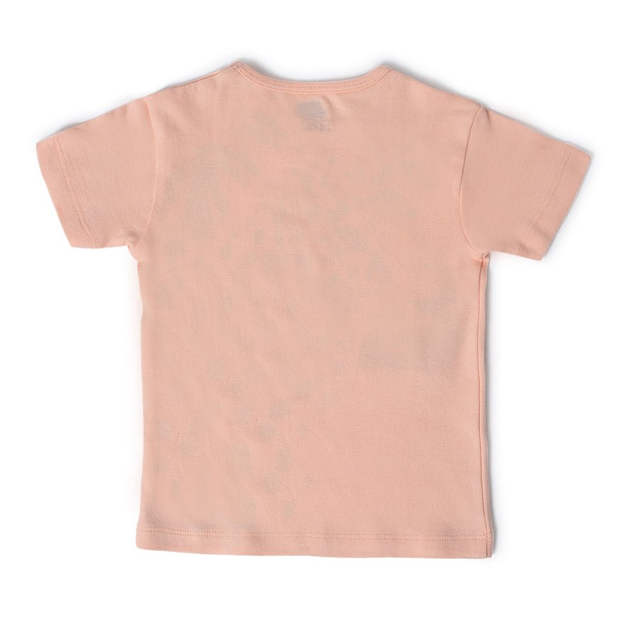 Buddy Leopard Printed Peach T-Shirt for Kids T-Shirt 2