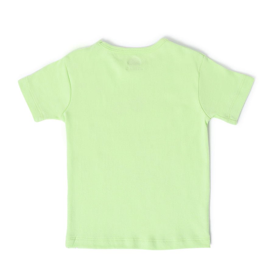 Buddy Rainbow Printed Green T-Shirt for Kids T-Shirt 2