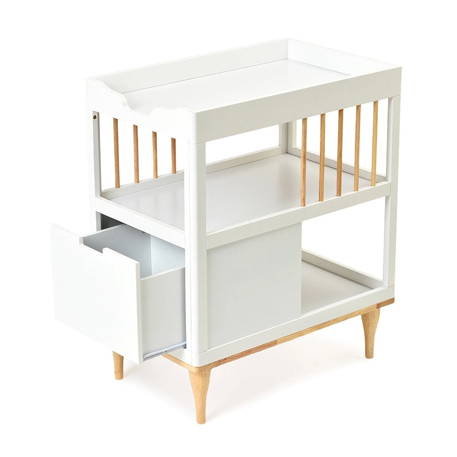 Cuddle Rubber Wood White Changing Table Baby Furniture 2