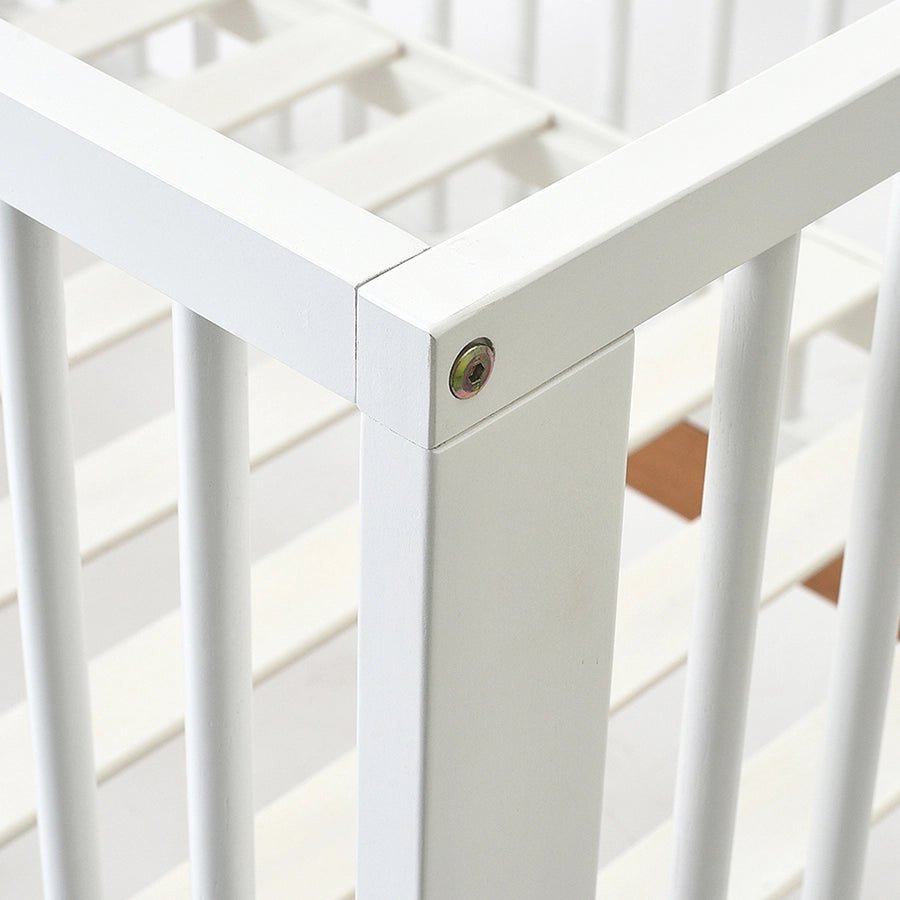 Cuddle Rubber Wood White Cot Baby Furniture 5