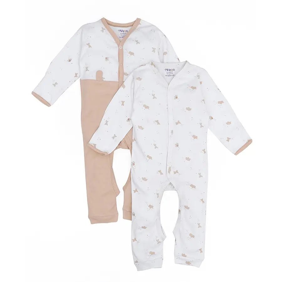Cuddle Unisex Comfy Sleep Suit with Rib - (Pack of 2) Sleepsuit 1