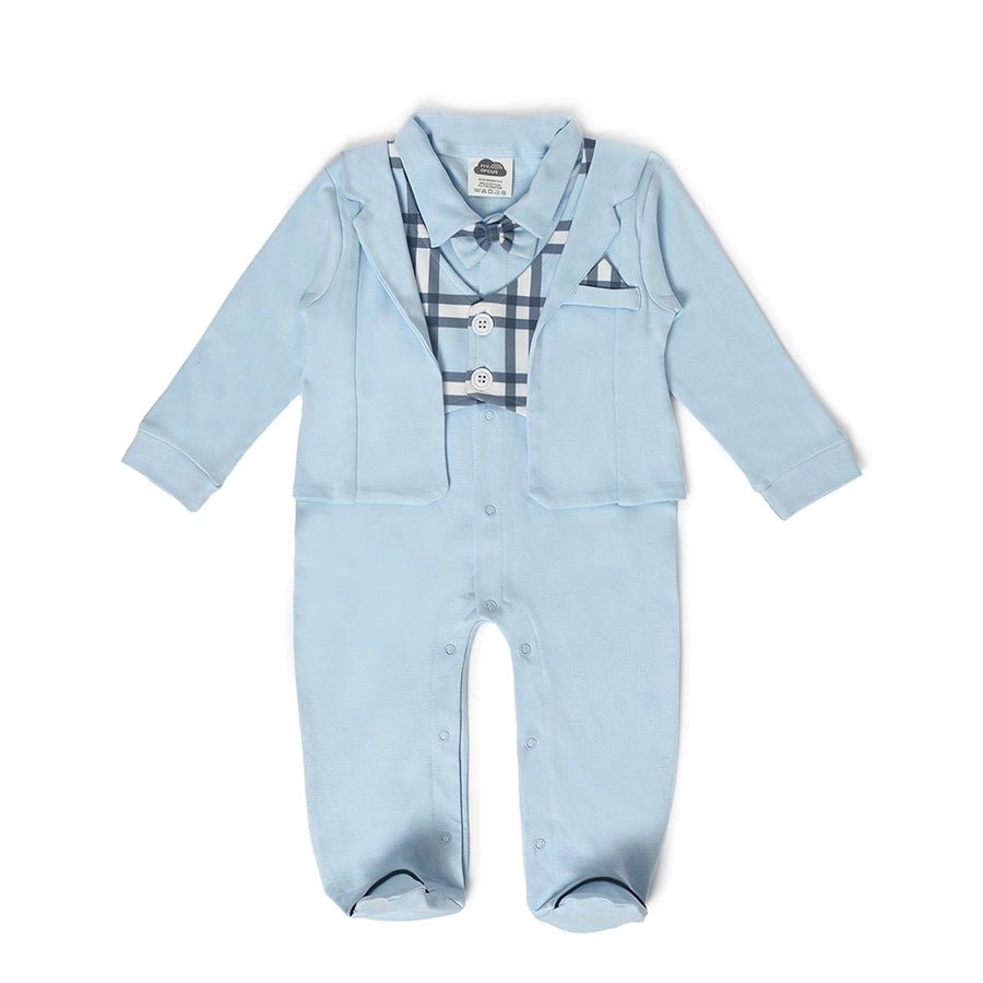 Misty Baby Blue Sleep Suit with Booties Sleepsuit 1