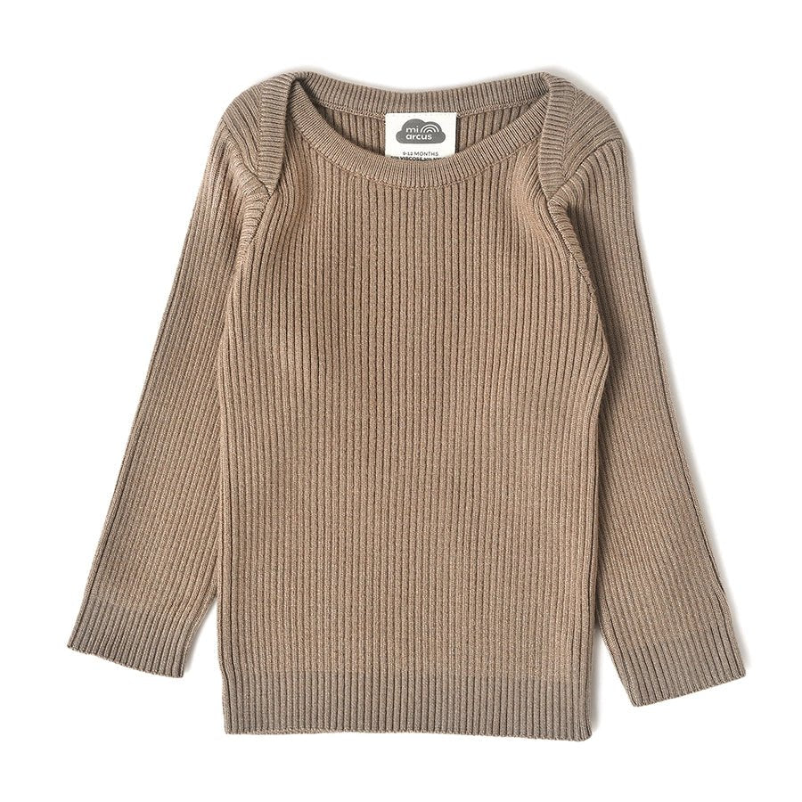 Misty Full Sleeve Knitted Thermal Brown Top Thermal Top 1
