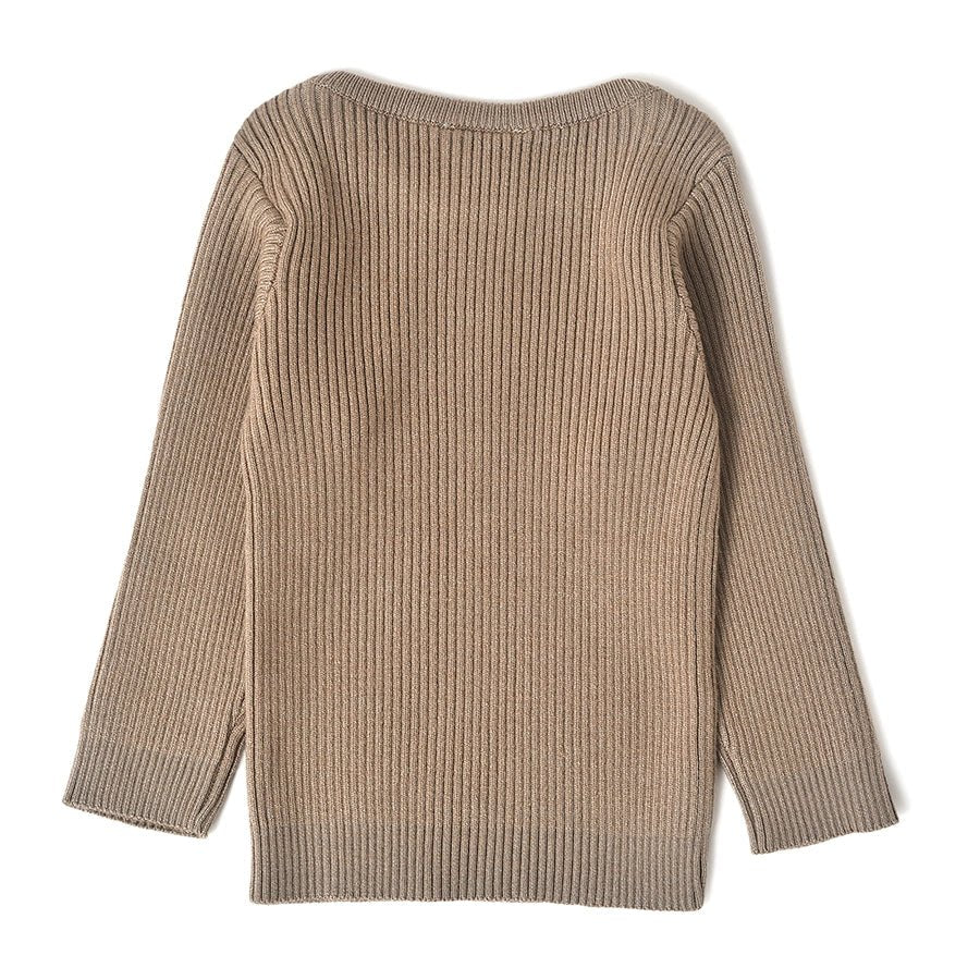 Misty Full Sleeve Knitted Thermal Brown Top Thermal Top 2
