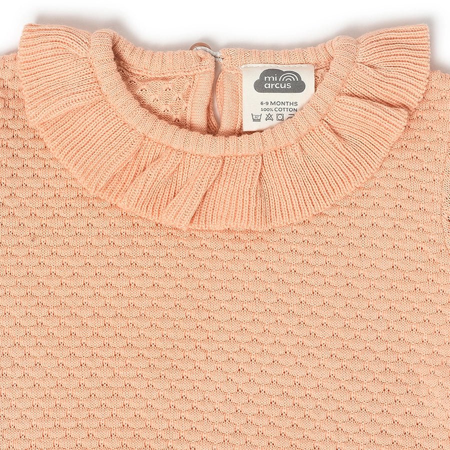 Misty Knitted Peach Jumper Set with Booties Clothing Set 7