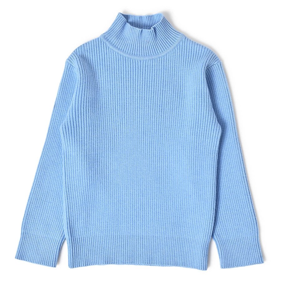 Misty Knitted Thermal Blue Top with Turtle Neck Thermal Top 2