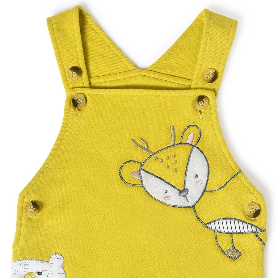 Misty Patch Work Yellow Dungaree Set Clothing Set 11