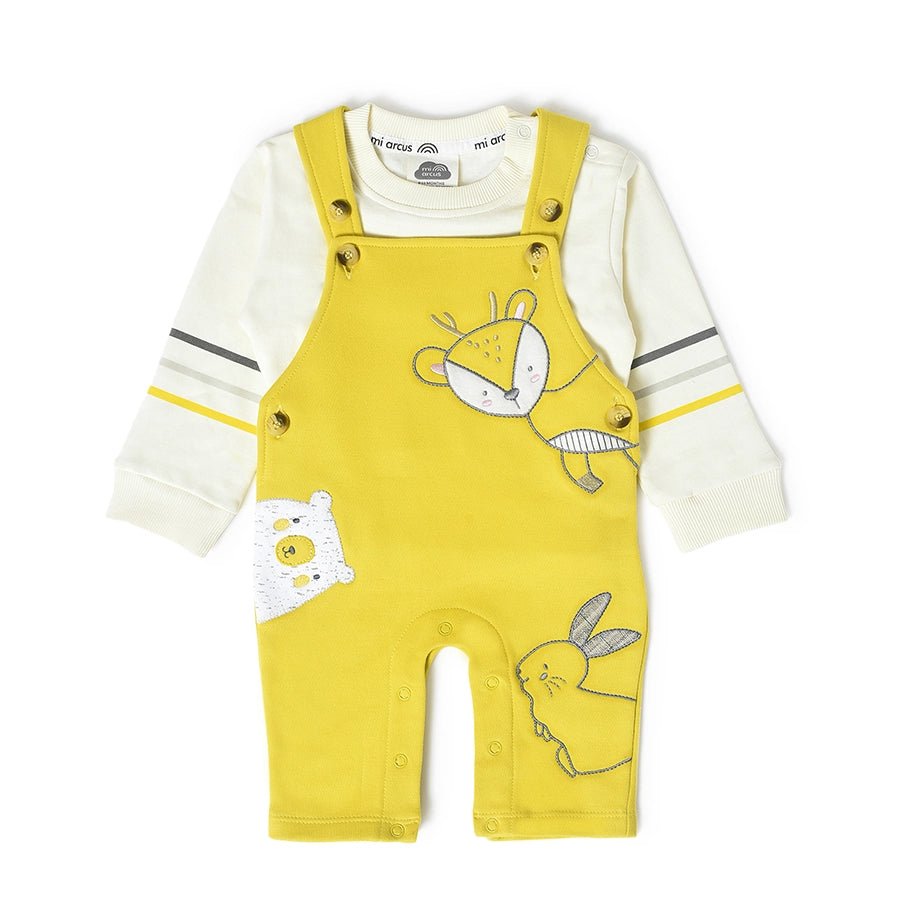 Misty Patch Work Yellow Dungaree Set Clothing Set 1