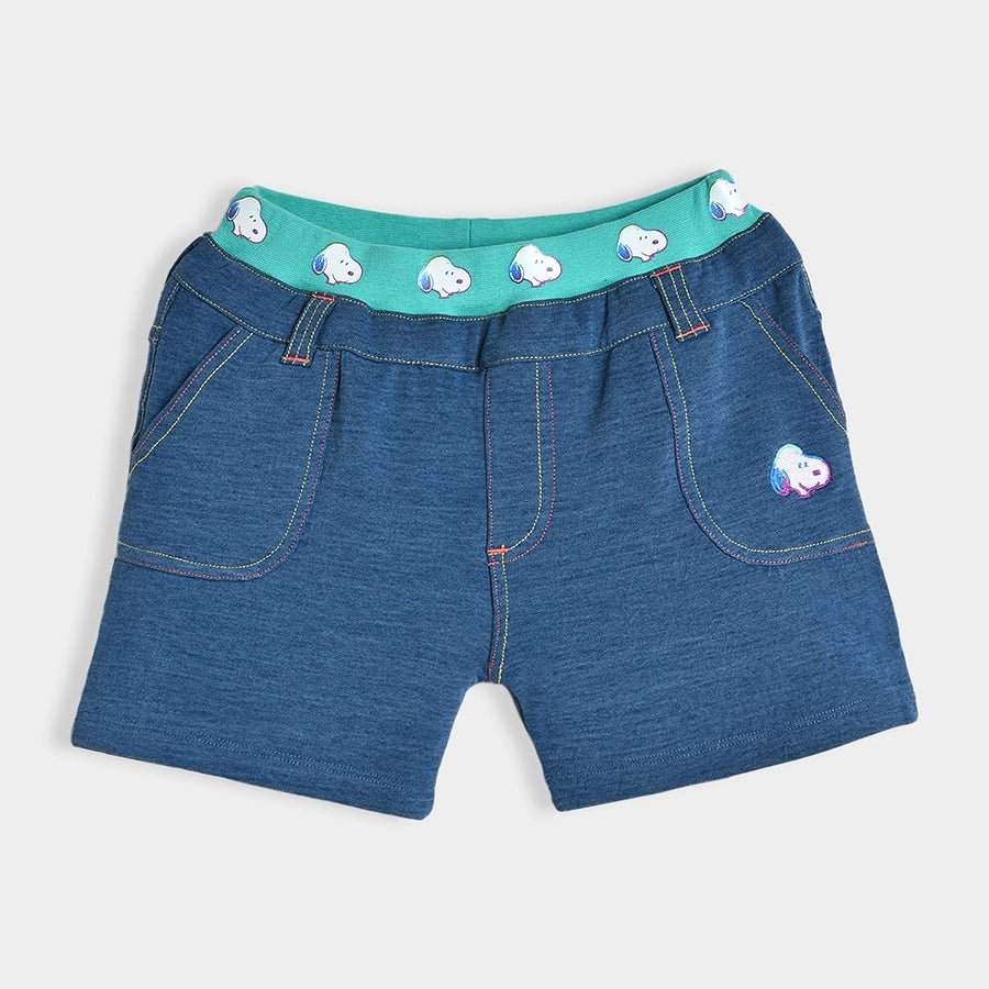 Peanuts Snoopy Knitted Terry Shorts Blue Shorts 2