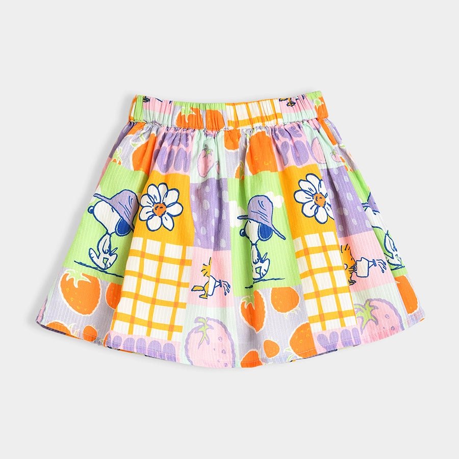 Peanuts Snoopy Woven Printed Skirt Multicolor Skirt 5