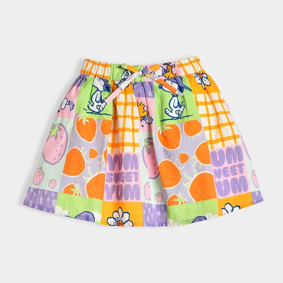 Peanuts Snoopy Woven Printed Skirt Multicolor Skirt 3