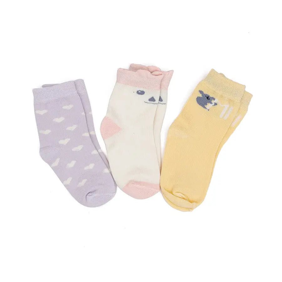 Showering Love Unisex Multi Socks Rib set ( Pack of 3) Socks 2