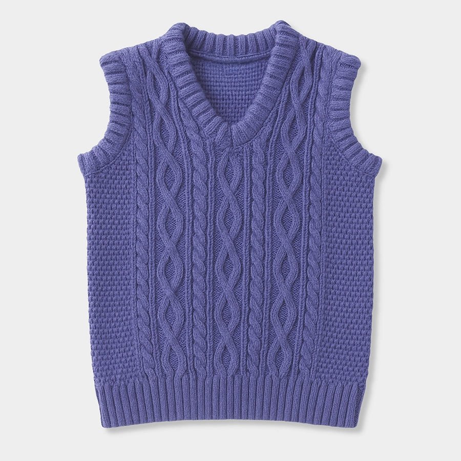 1Pk Blended Cable Knit Sleeveless Sweater Sleeveless Sweater 2