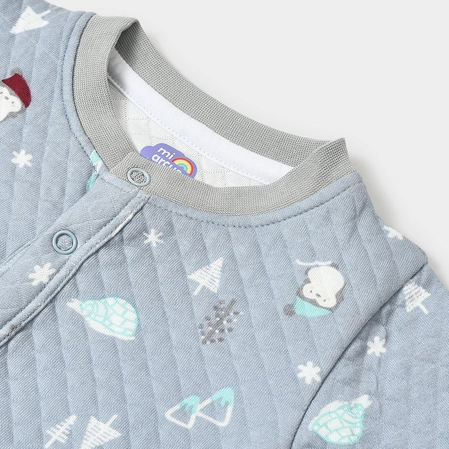 1Pk Blended Quilted Sleep Suit Sleep Suit 4