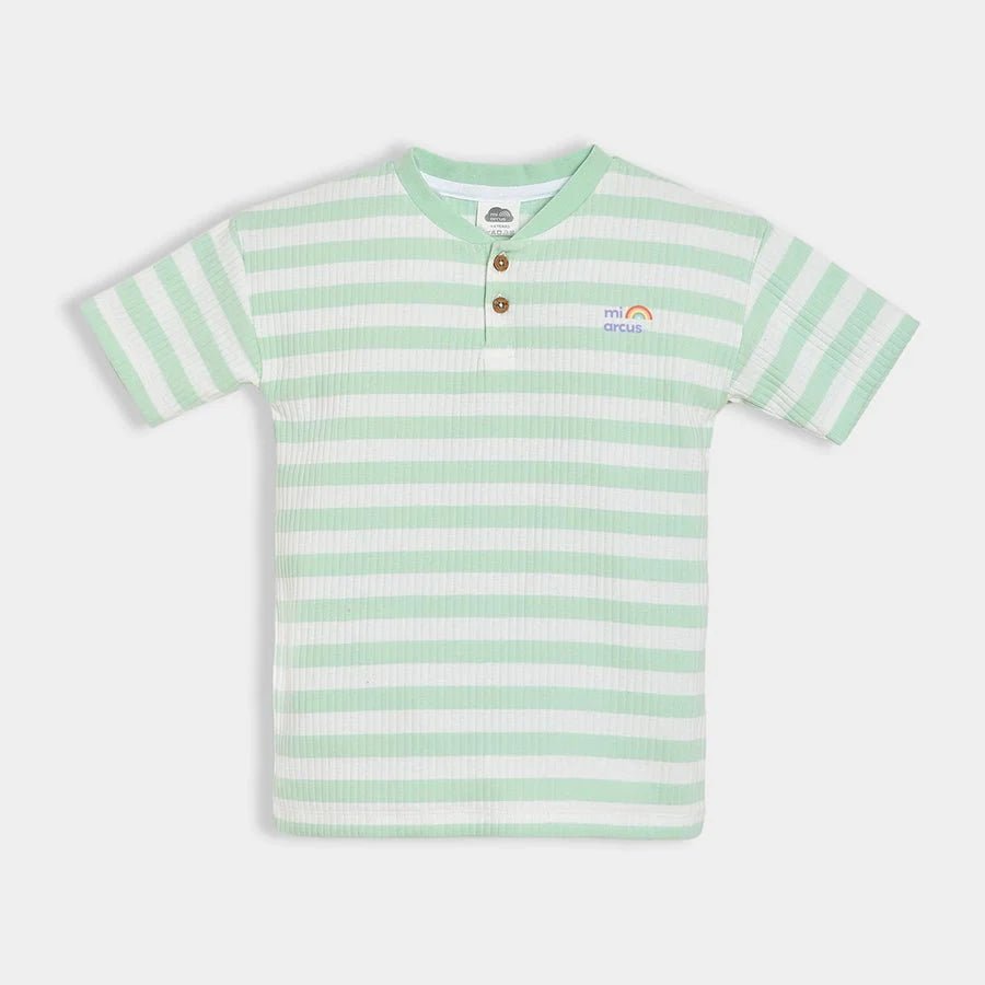 1Pk Blended Rib Knit Half Sleeve T-Shirt Half Sleeve T-Shirt 4