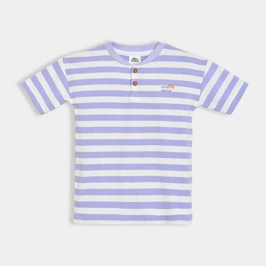 1Pk Blended Rib Knit Half Sleeve T-Shirt Half Sleeve T-Shirt 2