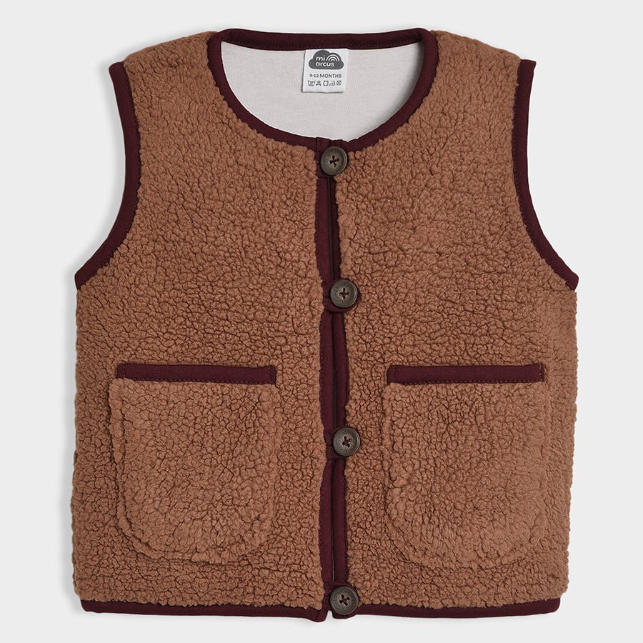 1Pk Blended Sherpa Sleeveless Jacket Sleeveless Jacket 1
