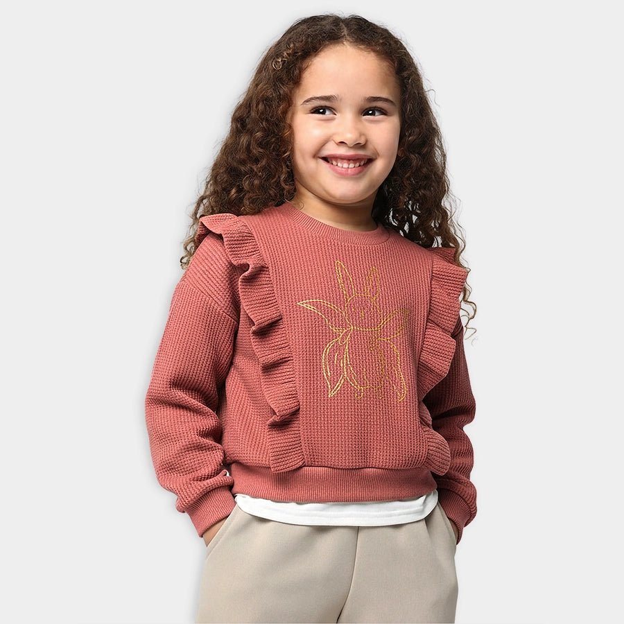 1Pk Blended Waffle Sweatshirt Sweatshirt 1