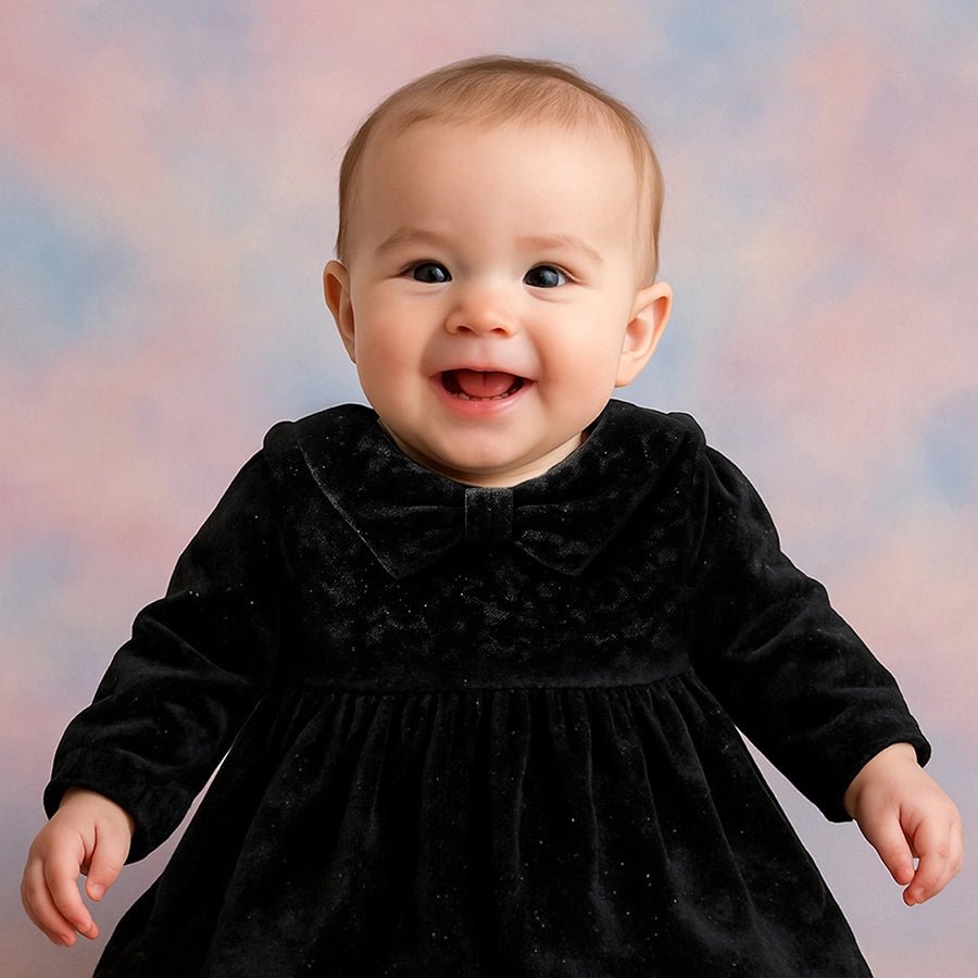 infant black velvet dress Mi Arcus - 1Pk Polyester Lurex Frock Mirrors Color:ZNC Black and White Striped Its vintage