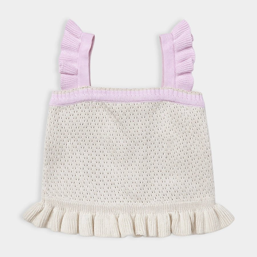 2Pc 100% Cotton Pointelle Knit Top - Short Set Top - Short Set 4