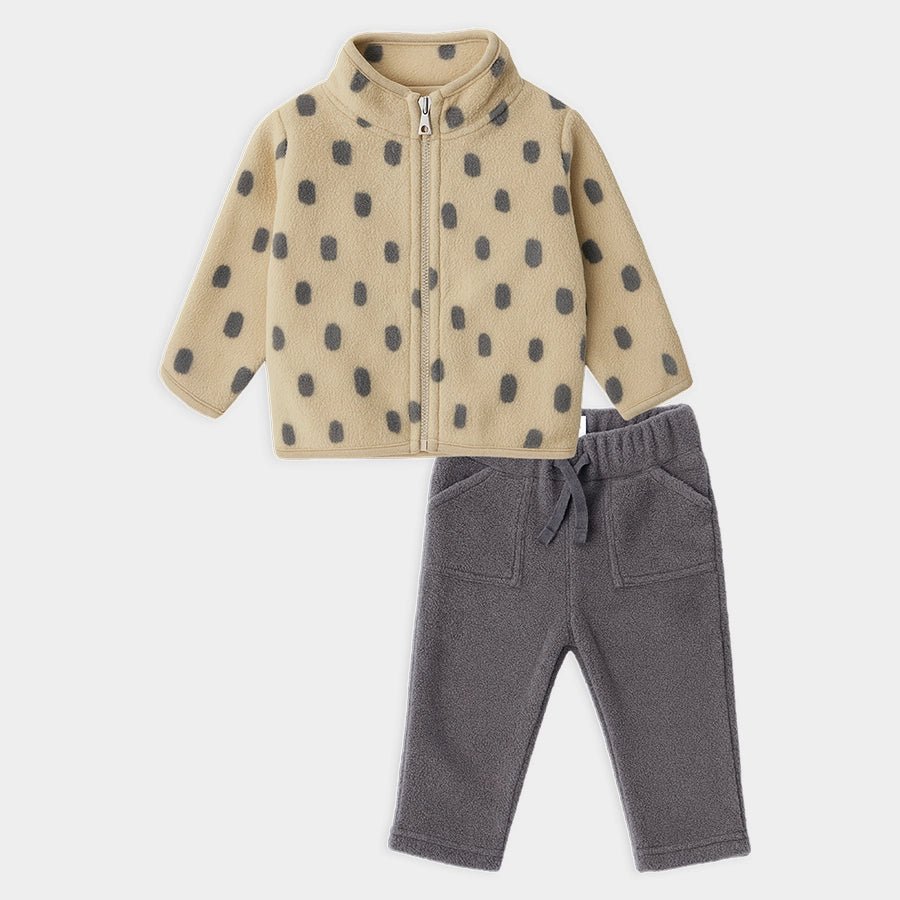 2Pc 100% Polyester Antipill Jacket Pyjama Set Jacket Pyjama Set 2