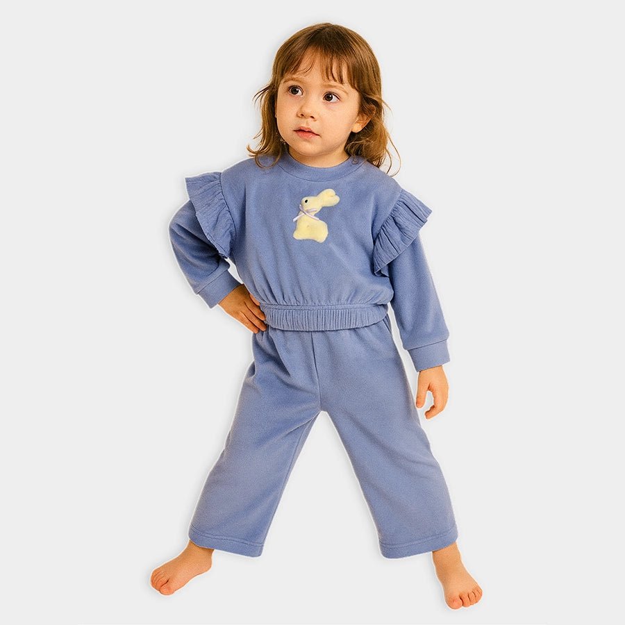 2Pc Blended Rib Knit Sweatshirt - Jogger Set Sweatshirt - Jogger Set 1