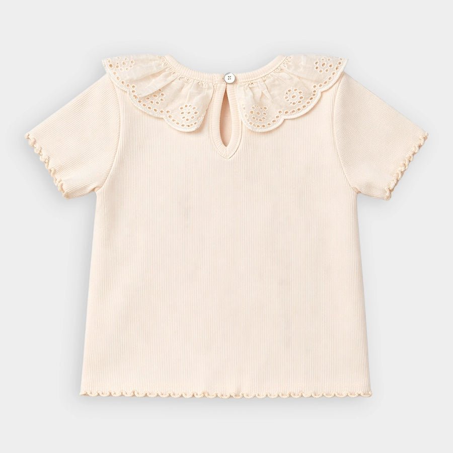 2Pc Blended Rib Knit T-Shirt - Short Set T-Shirt - Short Set 4