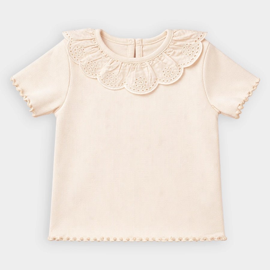 2Pc Blended Rib Knit T-Shirt - Short Set T-Shirt - Short Set 3