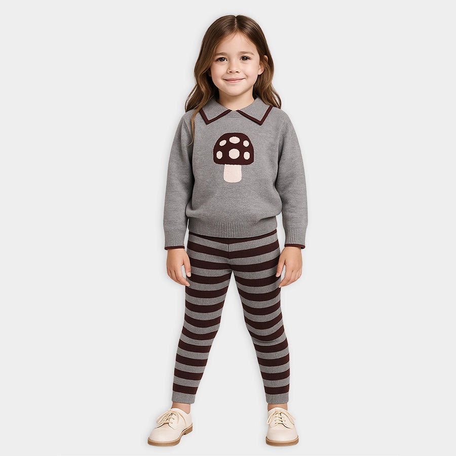 2Pc Cotton Jacquard Knit Sweater - Pyjama Set Sweater - Pyjama Set 1