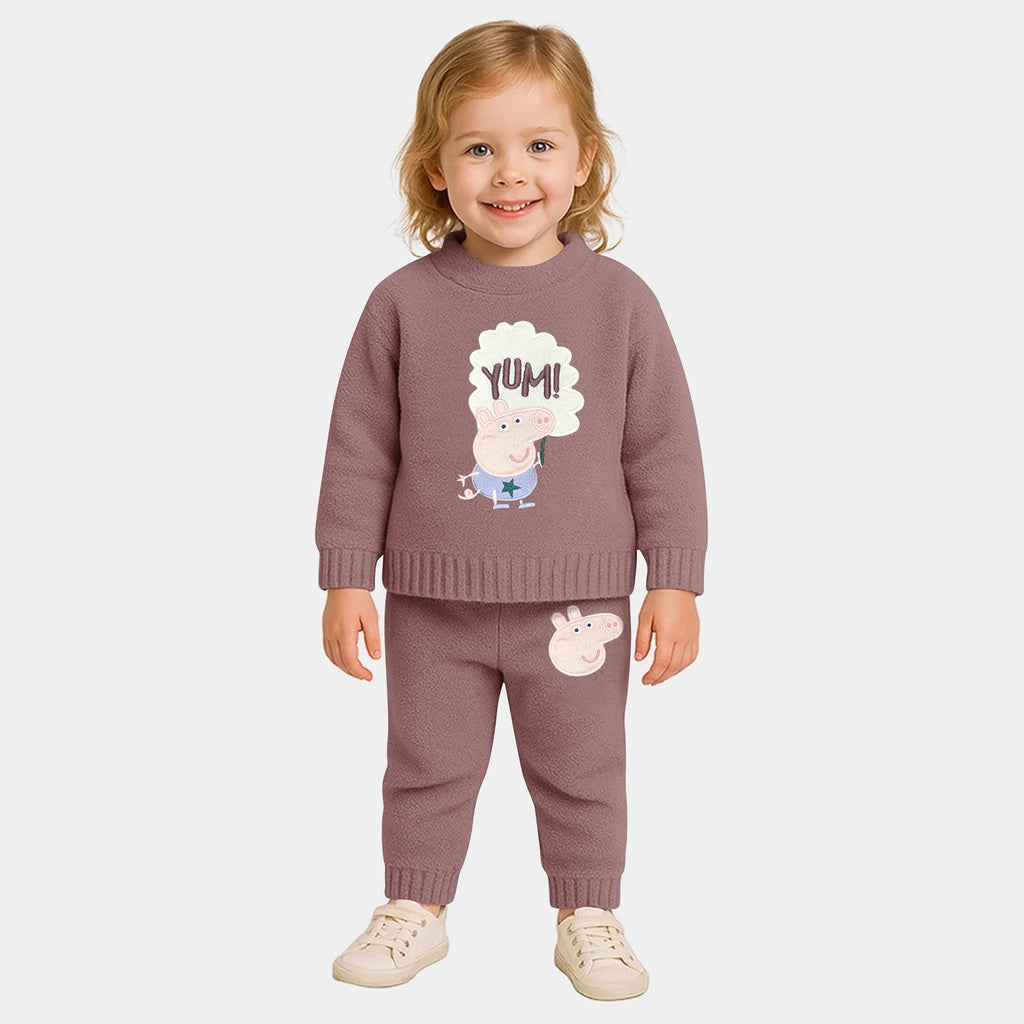 2Pc Polyester Fine Knit Sweater - Pyjama Set Sweater - Pyjama Set 1