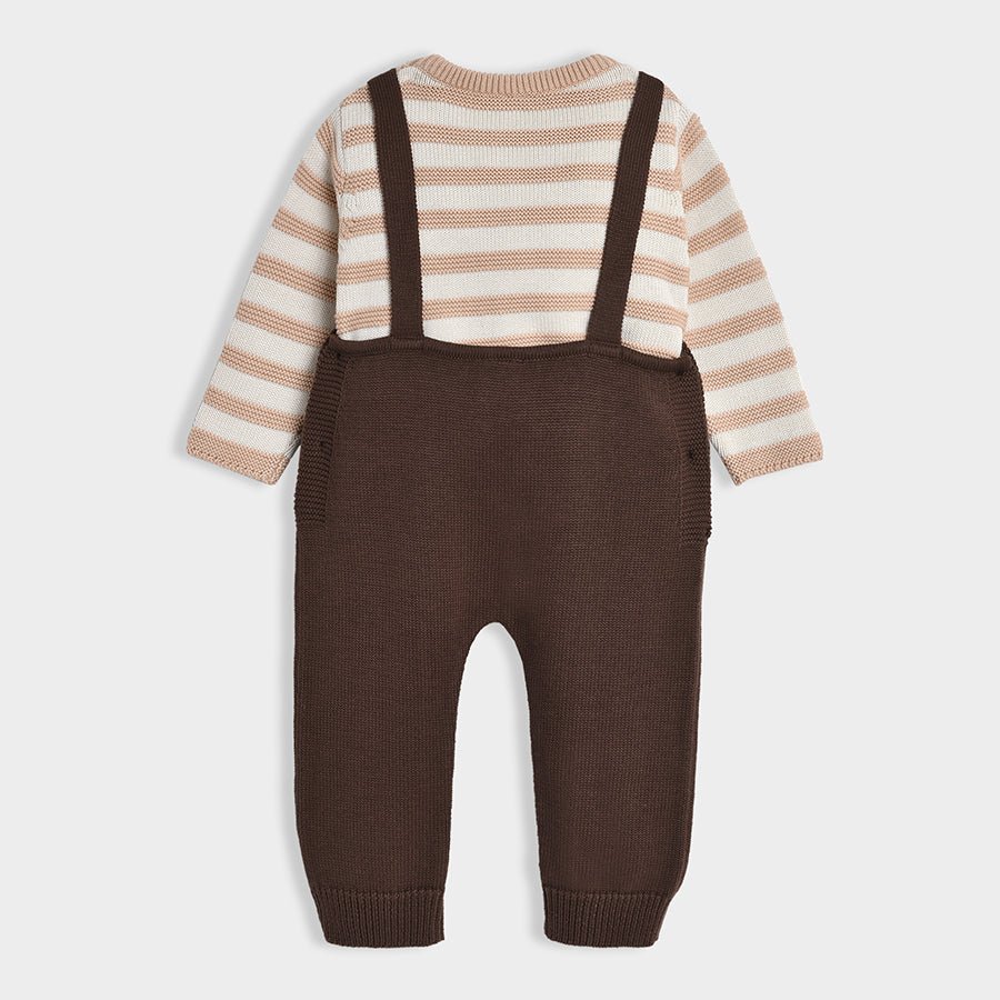 2Pk Blended Cable Knit Dungaree Set Dungaree Set 7
