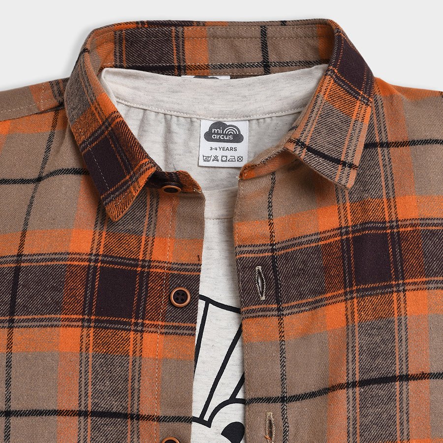 2Pk Blended Flannel Shirt & T-Shirt Set SHIRT & T - SHIRT SET 7