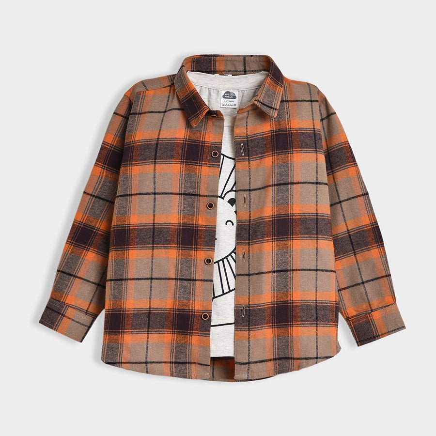 2Pk Blended Flannel Shirt & T-Shirt Set SHIRT & T - SHIRT SET 2