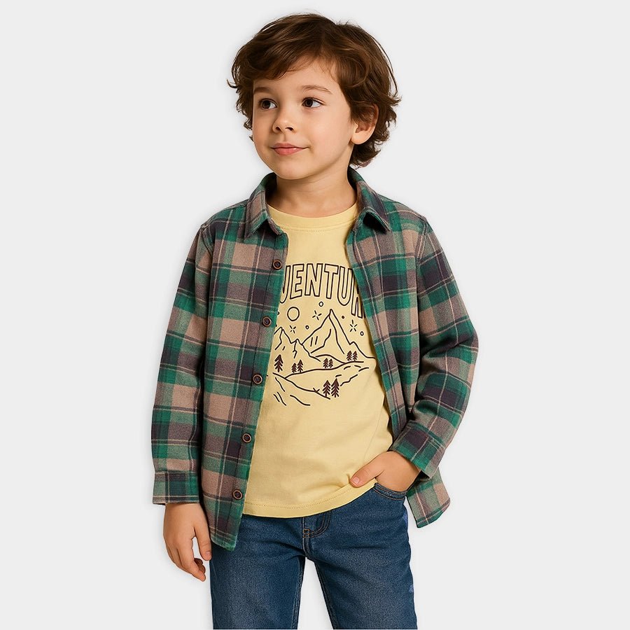 2Pk Blended Flannel Shirt & T-Shirt Set Shirt & T-Shirt Set 1