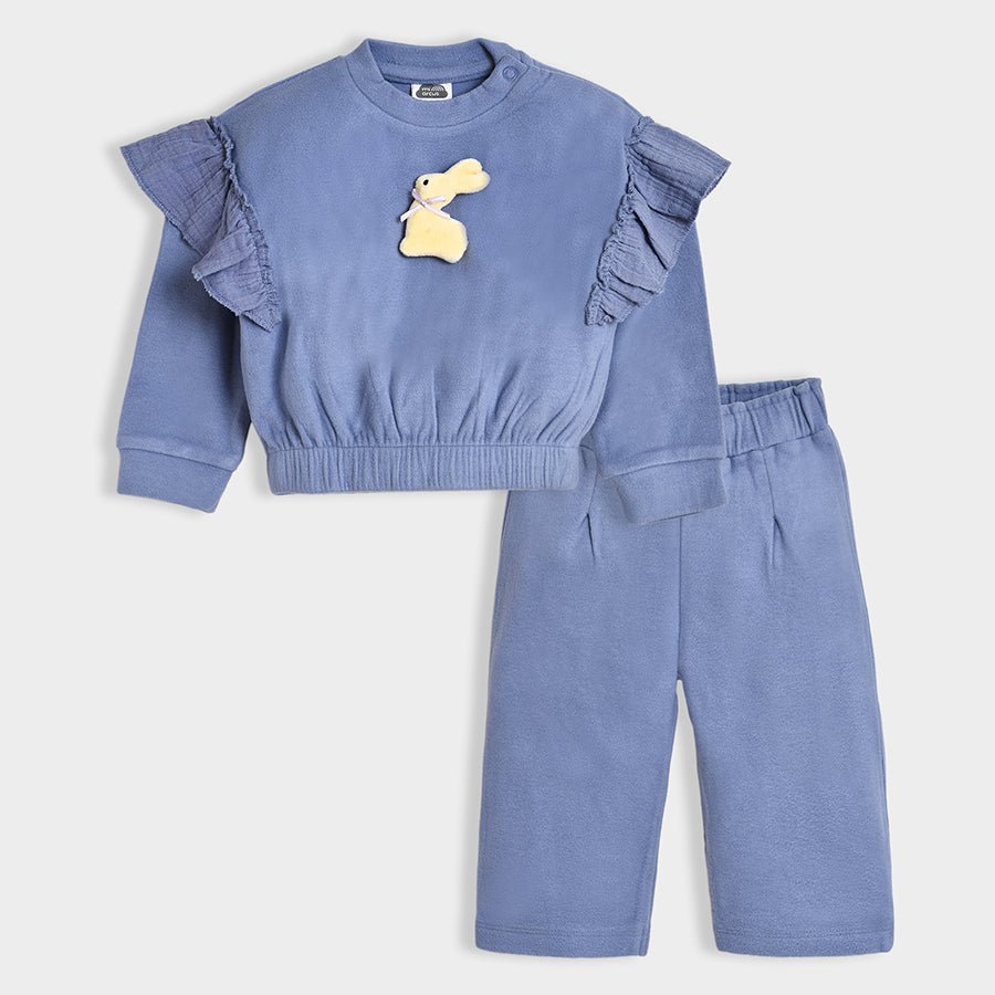 2PK Blended Rib Knit Sweatshirt - Jogger Set Sweatshirt - Jogger Set 1